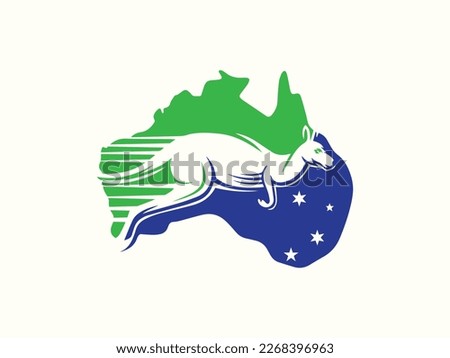 jumping kangoroo Vector logo illustration
