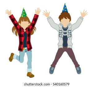 Jumping kids - Party hat