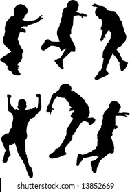 jumping kids silhouette vector