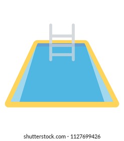 A jumping ladder with pool full of water depicting the ides of swimming pool