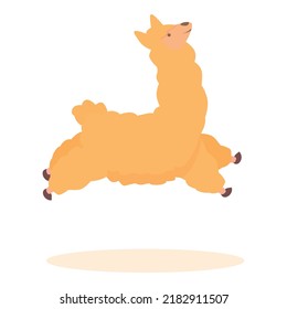 Jumping lama icon cartoon vector. Cute lama. Animal cool