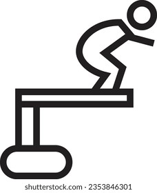 Jumping Lane Pool Outline Icon