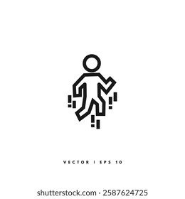 Jumping Line Icon. Editable Stroke