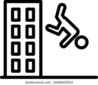Diseño de Vector de icono de línea de salto