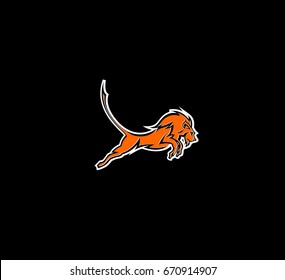 Jumping lion icon, vector illustration