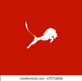 Jumping Lion, vector illustration,
