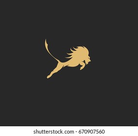 Jumping lion, vector illustration