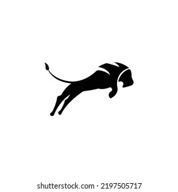 Jumping Lion Vector Logo Design.
