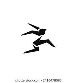 Jumping man abstraktes Logo Design.