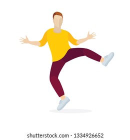 Jumping man. Jumping character vector illustration. Part of set.