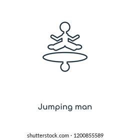 Jumping man concept line icon. Linear Jumping man concept outline symbol design. This simple element illustration can be used for web and mobile UI/UX.