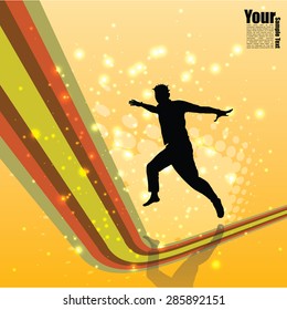 Jumping Man And Funky Lines