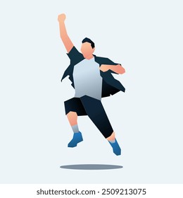 jumping man. happy man jumping achievment flat illustration. cartoon illustration