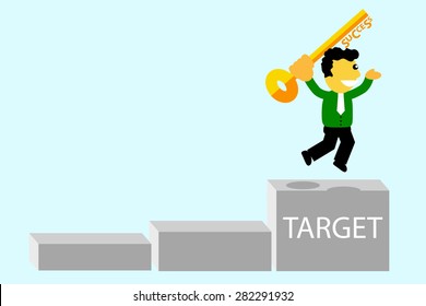jumping man, Happy because of Target 