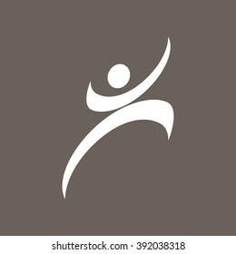 Jumping Man Icon on Dark Gray Color. Eps-10.
