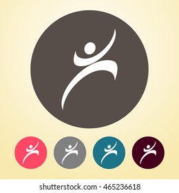 Jumping Man Icon in round shape.