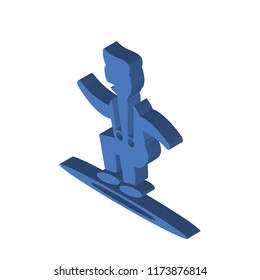 Jumping Man isometric left top view 3D icon