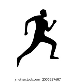 jumping man silhouette running man side pose silhouette black white man running or jumping vector side view