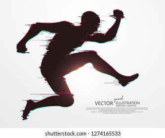 Jumping Man,flawed digital image,vector illustration.