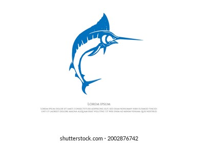 Jumping Marlin Sword Fish for Angler Fishing Sport Club Logo Design Vector