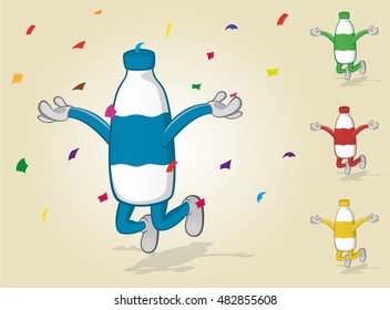 Jumping Milk Bottle With Confetti