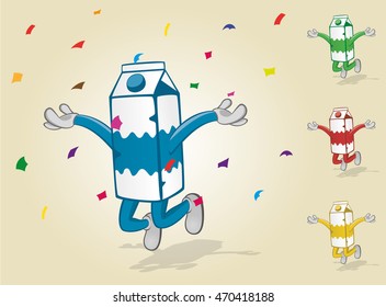 Jumping Milk Carton With Confetti