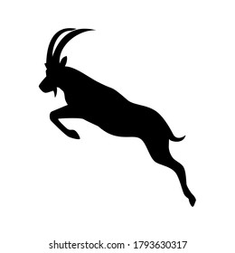 jumping mountain goat logo creative concept