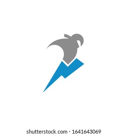 Jumping ninja bolt power icon