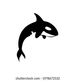 Jumping Orca Whale Sea Black and White logo