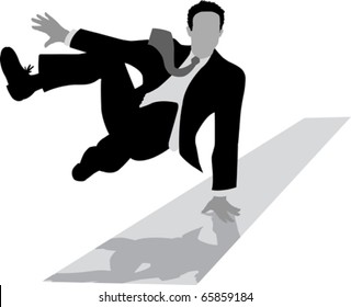 Jumping Outline of a businessman