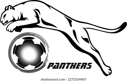 Jumping Panther Football Design Layout Idea (Editable file) - Vector Illustration