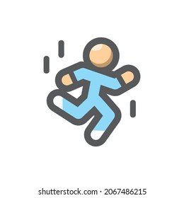 Jumping parkour men Vector icon Cartoon illustration