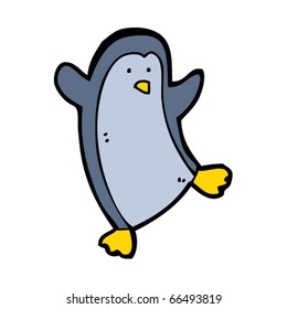 caricatura de pingüino saltante