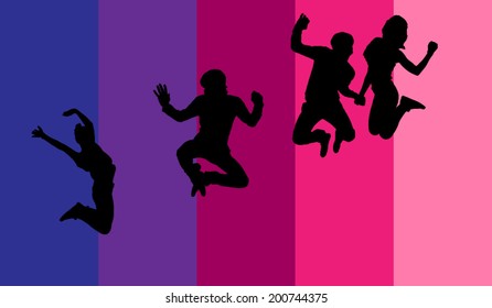 Jumping People Stock Vector (Royalty Free) 200744375 | Shutterstock