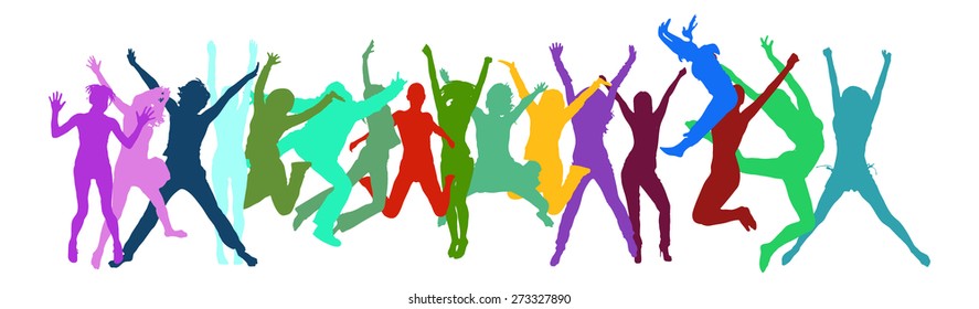 Jumping People Stock Vector (Royalty Free) 273327890 | Shutterstock