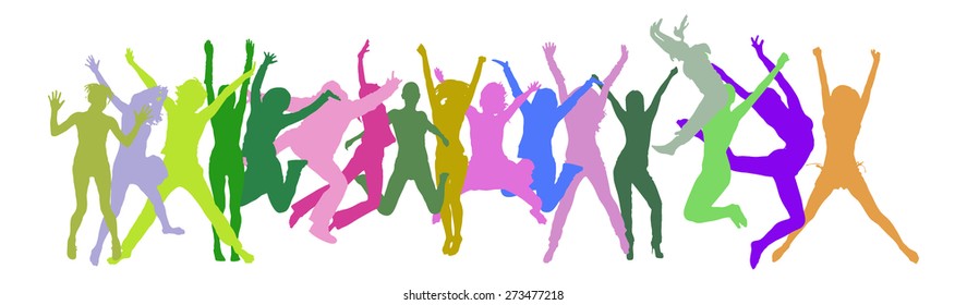 Jumping People Stock Vector (Royalty Free) 273477218 | Shutterstock