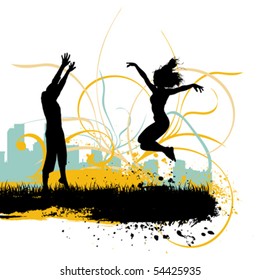 jumping people