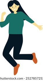 Personas de salto de carácter de dibujos animados. Ilustración vectorial plana
