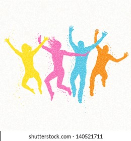 Watercolour Jumping People Vector Stock Vector (Royalty Free) 405280879 ...