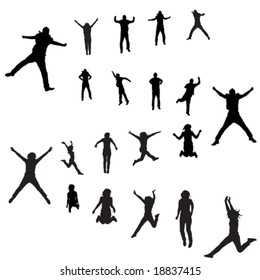 jumping people set