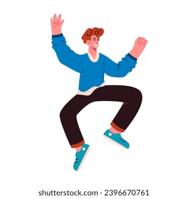 Jumping people vector illustration. The celebration success is beautifully portrayed by jumping people concept A joyful and carefree lifestyle involves exuberance leaping with happiness