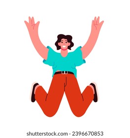 Jumping people vector illustration. People find happiness in carefree act leaping with exuberance Success and joy are intertwined in spirited actions jumping people The jumping people concept