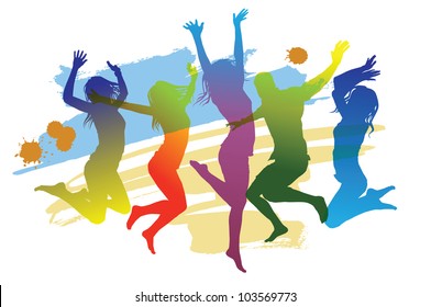jumping peoples