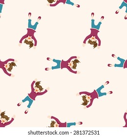 jumping person , cartoon seamless pattern background