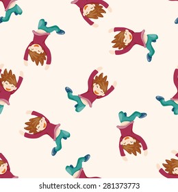 jumping person , cartoon seamless pattern background