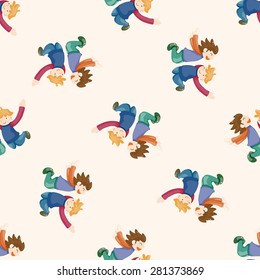 jumping person , cartoon seamless pattern background