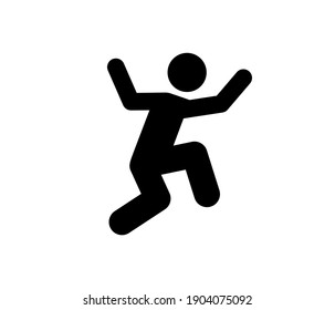 Jumping Person Icon Vector Linear Style Stock Vector (Royalty Free ...