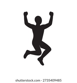 Jumping Person Silhouette Icon Vector