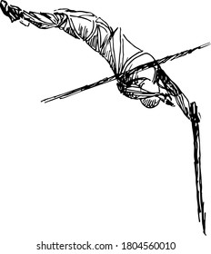 Jumping with pole. Isolated ilustration of vault