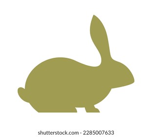 Jumping rabbit abstract silhouette design flat icon. Vector illustration